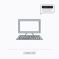 Computer PC icon Widescreen display sign N2