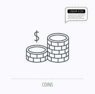 Coins icon Dollar cash money sign
