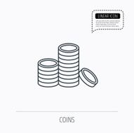 Coins icon Cash money sign