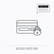 Blocked credit card icon Shopping sign N2