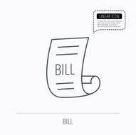 Bill icon Pay document sign