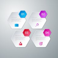 Vector illustration infographics four hexagon N2