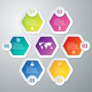 Vector illustration infographics seven hexagons N2