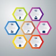 Vector illustration infographics seven hexagons N3