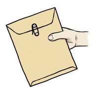 hand and brown envelope