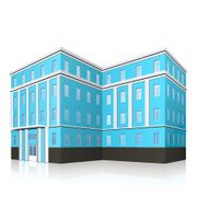 office building with an entrance and reflection N5