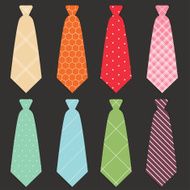 tie color vector illustration set 2