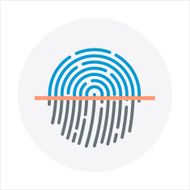 Identity fingerprint theme flat style colorful vector icon f