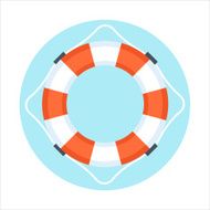 Security Service Life Buoy flat style colorful vector icon fo