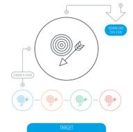 Target with arrow icon Dart aim sign N9