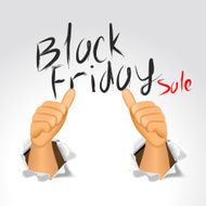 black friday sale and thumbs up