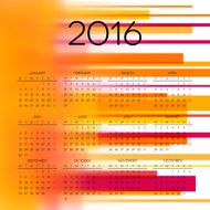 Calendar 2016 template design with header picture starts monday N52