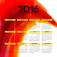 Calendar 2016 template design with header picture starts monday N55