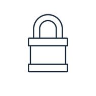 outline icon of locked padlock