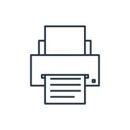 outline icon of printer