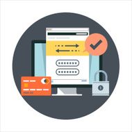 Transactions theme flat style colorful vector icon for info g