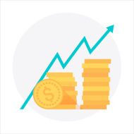 Business Growth flat style colorful vector icon for info graph