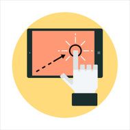 Interaction theme flat style colorful vector icon for info gr