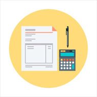 Invoice flat style colorful vector icon for info graphics webs