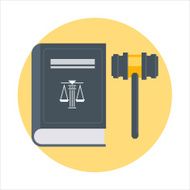 Law theme flat style colorful vector icon for info graphics