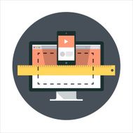 Responsive app design flat style colorful vector icon for info