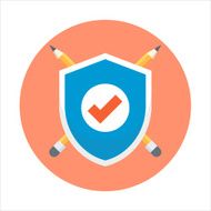 Security shield theme flat style colorful vector icon for in