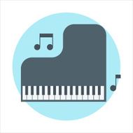 Music education theme flat style colorful vector icon for in