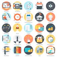 Business and finance theme flat style colorful vector icon se N3