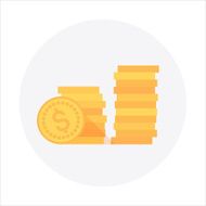 Currency theme flat style colorful vector icon for info graph