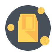 Gold theme flat style colorful vector icon for info graphics