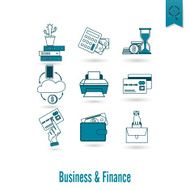 business and finance icon set N95