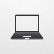 Vector modern laptop icon isolated on white