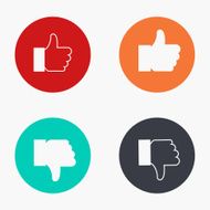 Vector modern thumb up colorful icons set