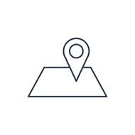 Map pointer outline icon