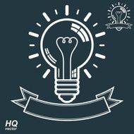 Electricity light bulb symbol insight emblem Vector icon