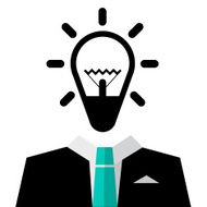 Man in Suit with Bulb Icon