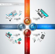 Infographics modern template to classify data and informations N8