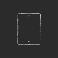 Touch screen tablet icon drawn in chalk N3