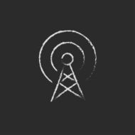 Antenna icon drawn in chalk N2
