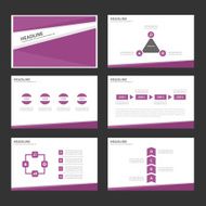 Purple Multipurpose Presentation Infographic Templates flat design set