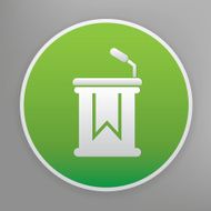Stage icon design on green button vector
