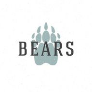 Bear trail hand drawn logo emblem template