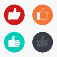 Vector modern thumb up colorful icons set N2