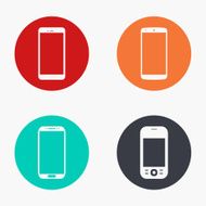 Vector modern smartphone colorful icons set
