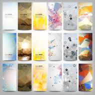 Big colored abstract banners set Conceptual triangle design vector templates