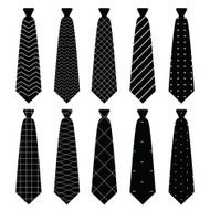 tie in vector on white background set 1