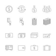 money icons set N5