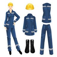 Woman worker and protective wear N2