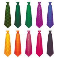 colour tie in vector on white background set 1