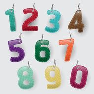 Set of Modern Design paper number tag